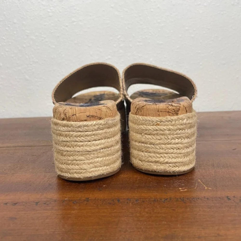 NEW Sam Edelman Women's Weslee Espadrilles Platform Sandals Cork Brown Sz 7.5
